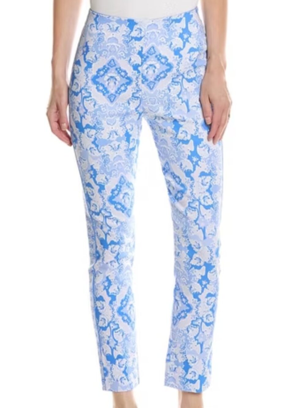 NWOT Gretchen Scott Gripeless Pull On Pants in Watteau Blues Diva 18